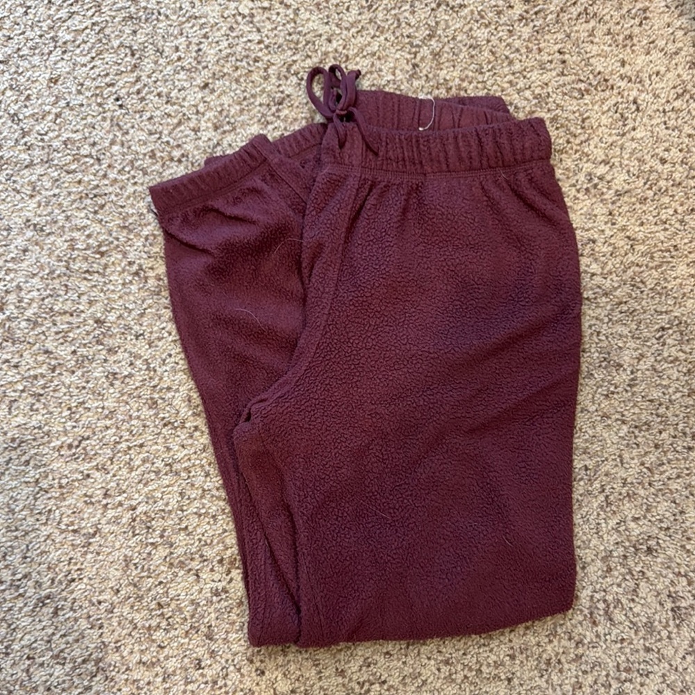 Cozy Kids' Burgundy Fleece Pants